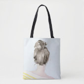 Tote Bag Bun de noeud de cheveux Brown (Devant)