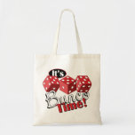 Tote Bag Bunco TIme<br><div class="desc">Bunco commence avec un rouleau de dés!  Quel visuel amusant pour une soirée de jeu préférée.</div>