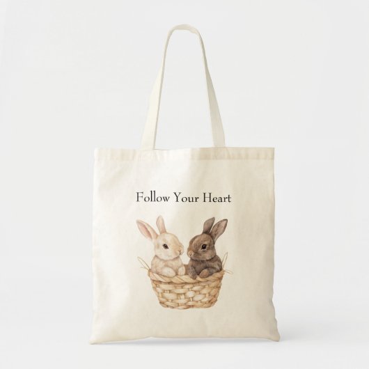 Tote Bag Bunnies dans un panier (Devant)