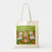Tote Bag Bunnies et carottes de Pâques (Dos)