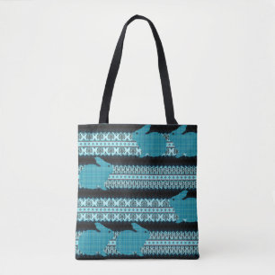 Tote Bag Bunnies Plaid