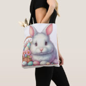 Tote Bag Bunny de Pâques Pretty Pastel (De près)