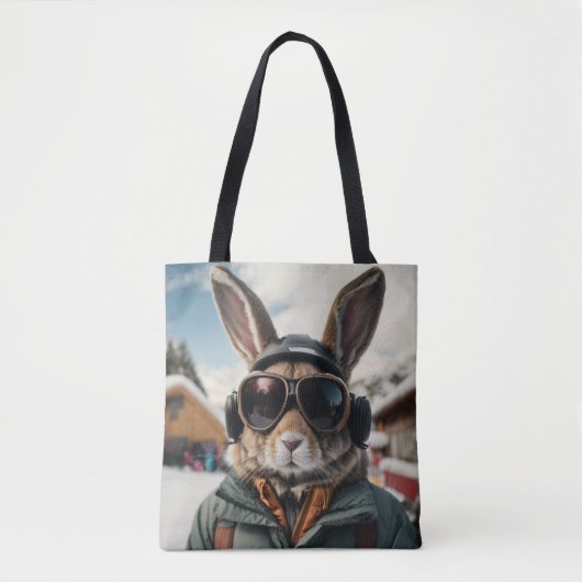 Tote Bag Bunny de snowboard Whimsical (Devant)