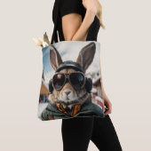 Tote Bag Bunny de snowboard Whimsical (De près)