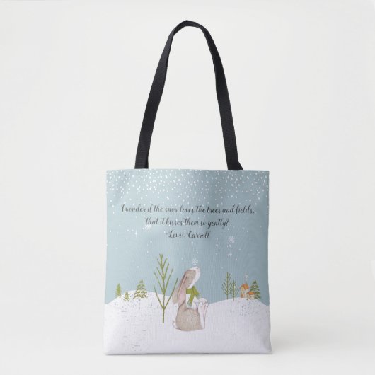 Tote Bag Bunny Je me demande si la neige (Devant)