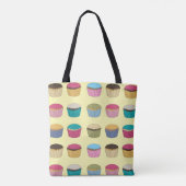 Tote Bag Buns glacés Cupcake Cakes Colorée Motif Jaune (Dos)
