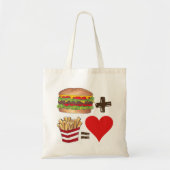 Tote Bag Burger d'appariement de nourriture classique + Fri (Devant)