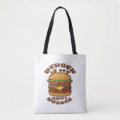 Tote Bag Burger est mon heureux dosage vintage (Devant)