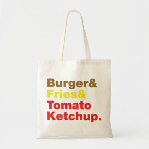 Tote Bag Burger & Fries & Tomato Ketchup.