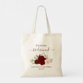 Tote Bag Burgundy & Blush Roses Bridesmaid Wedding Favor (Dos)