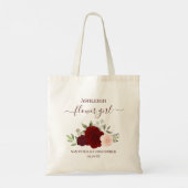 Tote Bag Burgundy Blush Roses Elegant Flower Girl Wedding (Dos)