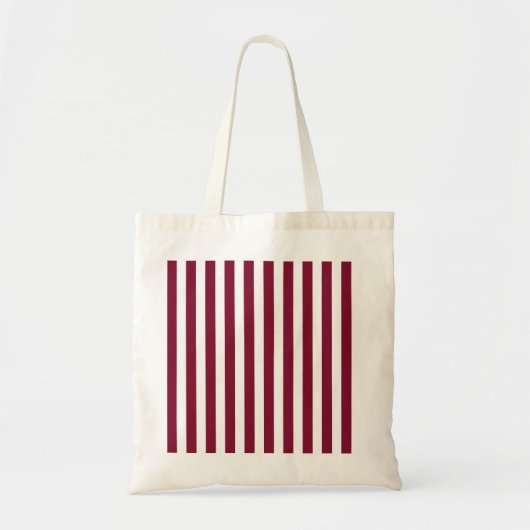 Tote Bag Burgundy et blanc rayures de bonbons (Devant)
