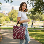 Tote Bag Burgundy Glam Geometric