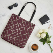 Tote Bag Burgundy Glam Geometric