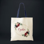 Tote Bag Burgundy Navy Blue Floral Classal Cadre géométriqu<br><div class="desc">Burgundy Navy Blue Floral Cadre géométrique tendance Bridesmaid Favor Sac fourre-tout. (1) Pour plus de personnalisation,  cliquez sur le lien "customiser plus loin" et utilisez notre outil de conception pour modifier ce modèle. (2) Si vous avez besoin d'aide ou d'articles correspondants,  veuillez me contacter.</div>