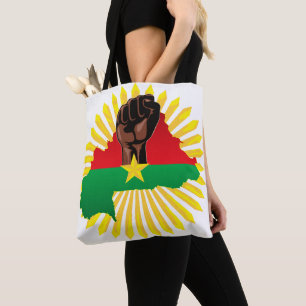 Tote Bag Burkina Faso Carte, drapeau et première révolution