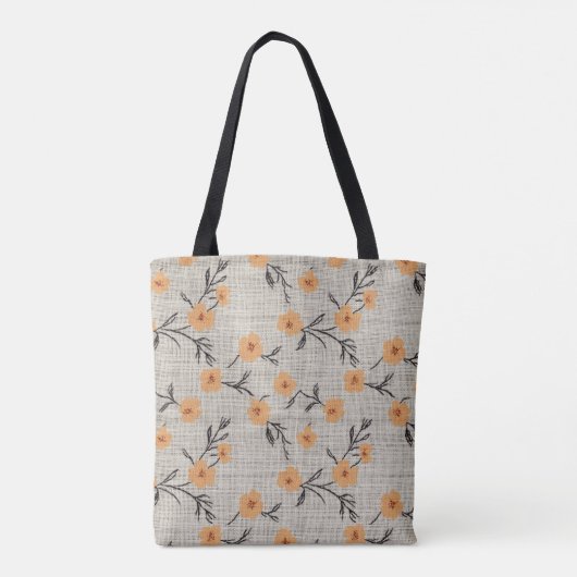 Tote Bag Burlap Floral (Dos)