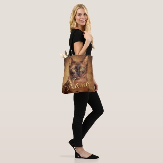Tote Bag Burmese Cat Personalized (Sur le modèle)