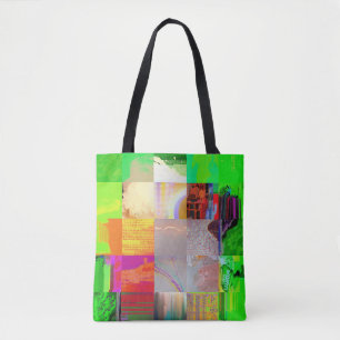 Tote Bag Bus 1521 Abstrait Glitch Art Cyberpunk Grille