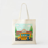 Tote Bag Bus Et Chauffeur Scolaires (Devant)
