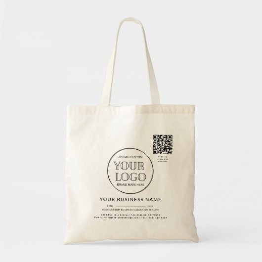 Tote Bag Business Company Logo Name Year Location QR Code (Devant)