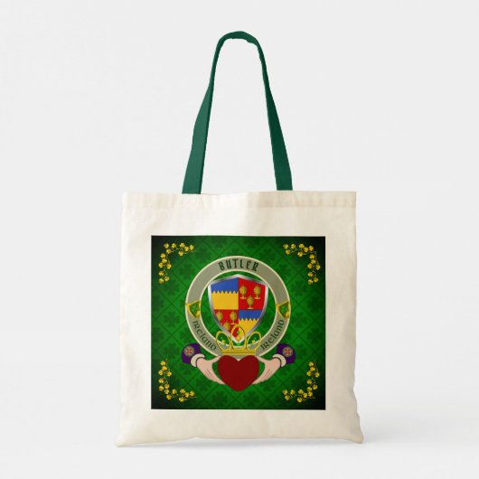 Tote Bag Butler Irish Shield & Claddagh Personnalisé (Dos)
