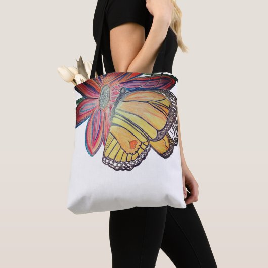Tote Bag Butterfly monarch colorful two sided (De près)
