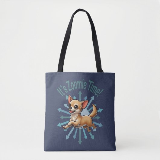 Tote Bag C’est l’heure du Zoomie Chihuahua (Devant)