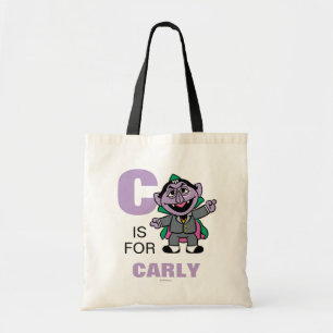 Tote Bag C est pour le Comte von Count   Ajoutez votre nom