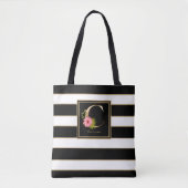Tote Bag C Monogramme floral or | Blancs noirs (Devant)