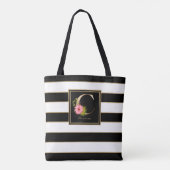 Tote Bag C Monogramme floral or | Blancs noirs (Dos)