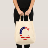 Tote Bag C Monogramme superposé sur le drapeau américain gt (Devant (produit))