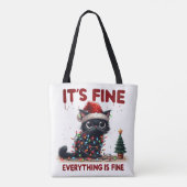 Tote Bag "Ça va, tout va bien !" Chat de Noël (Dos)