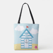 Tote Bag Cabane de plage bleue (Dos)