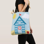 Tote Bag Cabane de plage bleue (De près)