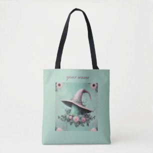 Tote Bag Cabane de sorcière Chapeau de sorcière pastel flor