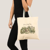 Tote Bag Cabine d'aquarelle dans la forêt de pins verts (Devant (produit))