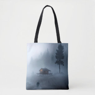 Tote Bag Cabine de journaux par le lac Haunted