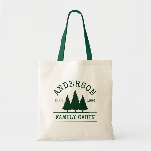 Tote Bag Cabine Nom de famille Forest Green (Devant)