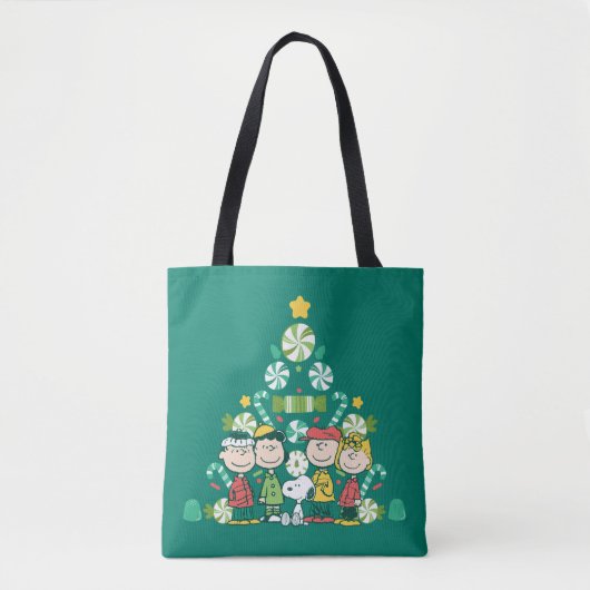 Tote Bag cacahuètes | Arbre de Noël de menthe poivrée (Devant)
