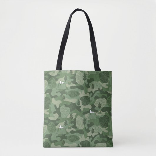 Tote Bag cacahuètes | Camouflage Snoopy & Woodstock (Devant)