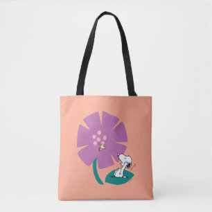 Tote Bag cacahuètes   Illustration de la nature Fleur pourp