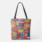 Tote Bag cacahuètes | Motif des timbres de Noël (Dos)