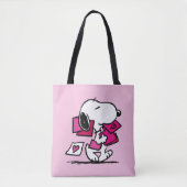 Tote Bag cacahuètes | Saint Valentin | Snoopy Avec Valentin (Devant)