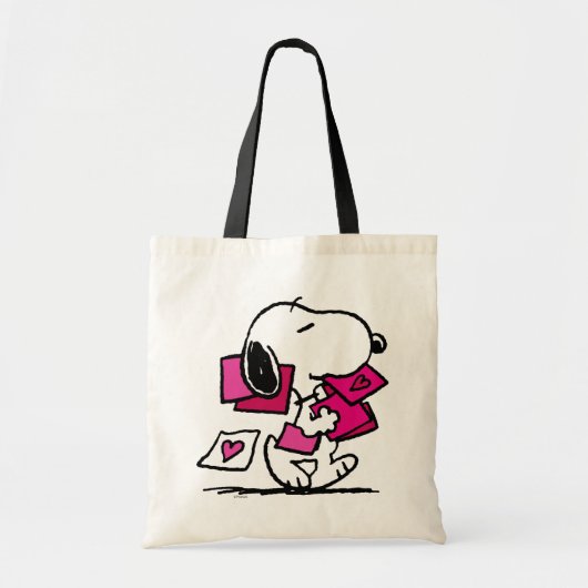 Tote Bag cacahuètes | Saint Valentin | Snoopy Avec Valentin (Devant)