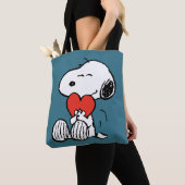 Tote Bag cacahuètes | Saint Valentin | Snoopy Heart Hug (De près)