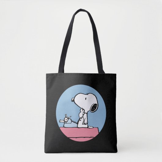 Tote Bag cacahuètes | Snoopy à la machine à écrire (Devant)