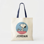 Tote Bag cacahuètes | Snoopy à la machine à écrire (Devant)