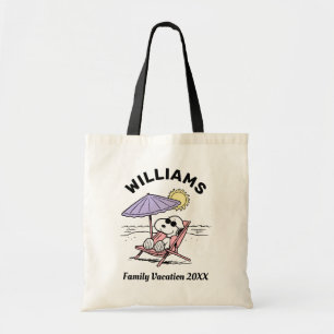 Tote Bag cacahuètes   Snoopy Beach Vacances en famille