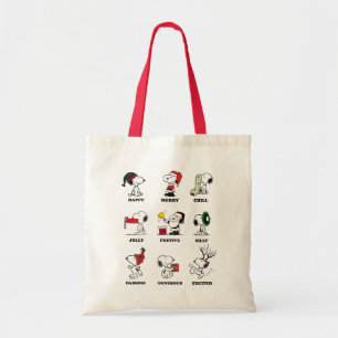 Tote Bag cacahuètes   Snoopy Christmas Holiday Moods